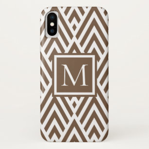 Trendmedium braune Monogramm-Arrow-Diamantmuster Case-Mate iPhone Hülle