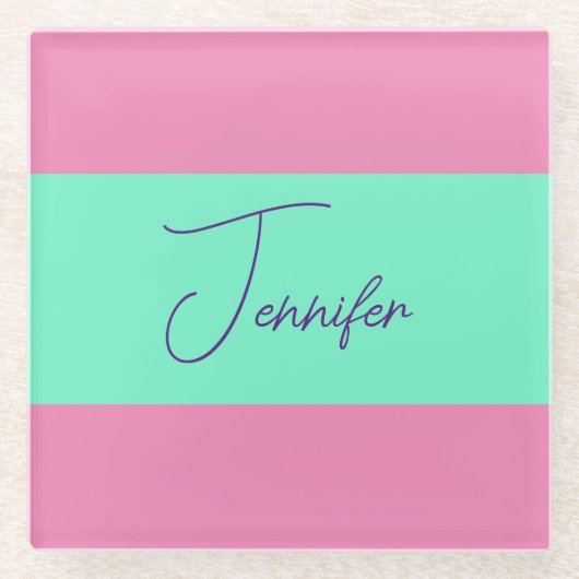 TrendMinimalistisch Moderne, Schlichte, einfache P Glasuntersetzer (Vorderseite)