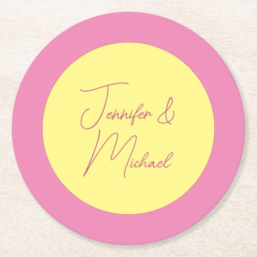 TrendMinimalistisch Moderne, Schlichte, einfache P Runder Pappuntersetzer (Vorderseite)