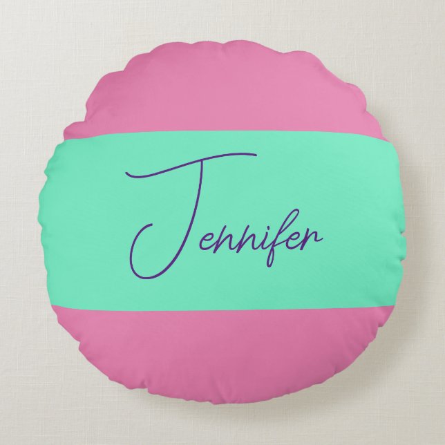 TrendMinimalistisch Moderne, Schlichte, einfache P Rundes Kissen (Vorderseite)