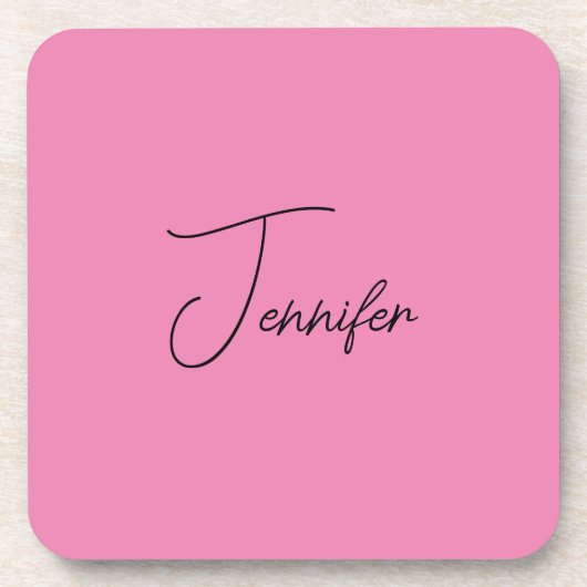 TrendMinimalistisch Moderne, Schlichte Rosa Farbe Getränkeuntersetzer (Vorderseite)