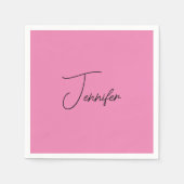 TrendMinimalistisch Moderne, Schlichte Rosa Farbe Serviette (Vorderseite)