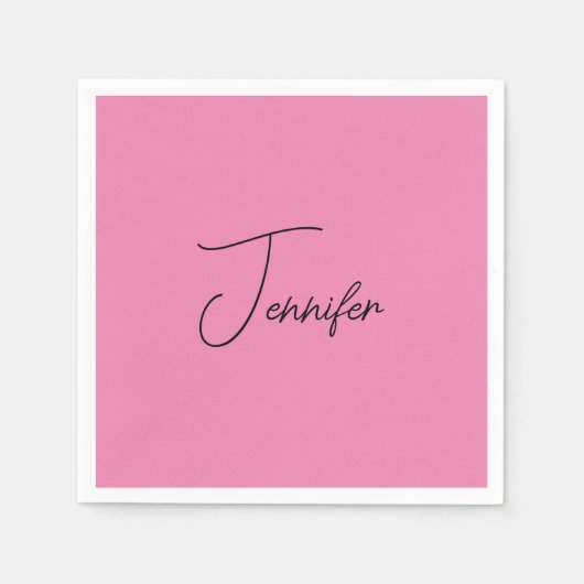 TrendMinimalistisch Moderne, Schlichte Rosa Farbe Serviette (Vorderseite)