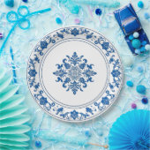 Trendminimalistisch Vintag Blue White Chinoiserie Pappteller (Party)