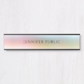 Trendmoderne, farbenfrohe grüne Blaue Lila Türschild (Vorderseite )