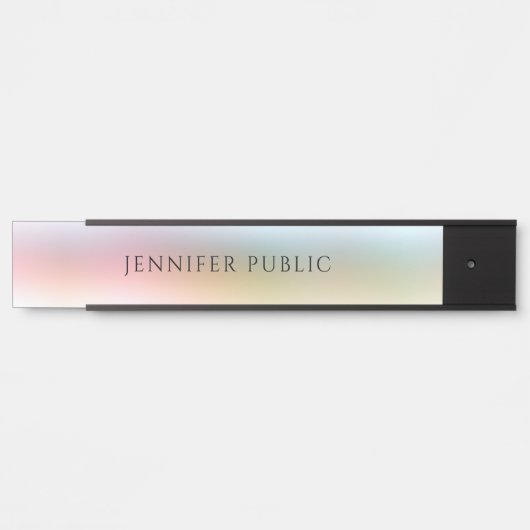 Trendmoderne, farbenfrohe grüne Blaue Lila Türschild (Vorderseite )