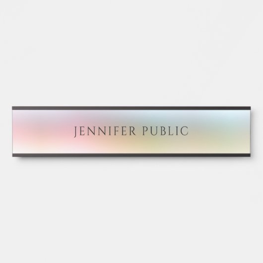 Trendmoderne, farbenfrohe grüne Blaue Lila Türschild (Vorderseite )