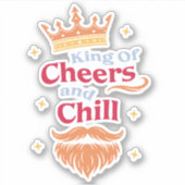 Trendmoderne, farbenfrohe Weihnachtskönig - Typogr Aufkleber (Vorderseite)