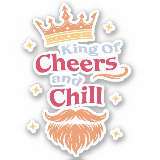 Trendmoderne, farbenfrohe Weihnachtskönig - Typogr Aufkleber (Vorderseite)