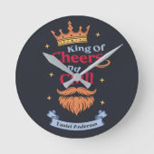 Trendmoderne, farbenfrohe Weihnachtskönig - Typogr Runde Wanduhr (Vorderseite)
