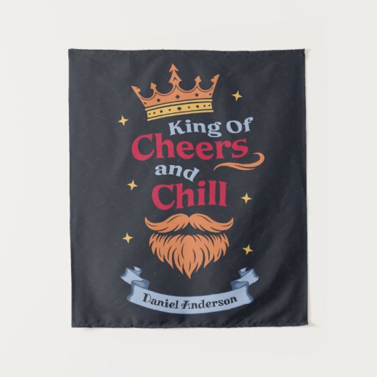 Trendmoderne, farbenfrohe Weihnachtskönig - Typogr Wandteppich (Vorderseite)