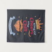 Trendmoderne, farbenfrohe Weihnachtskönig - Typogr Wandteppich (Vorderseite (Horizontal))