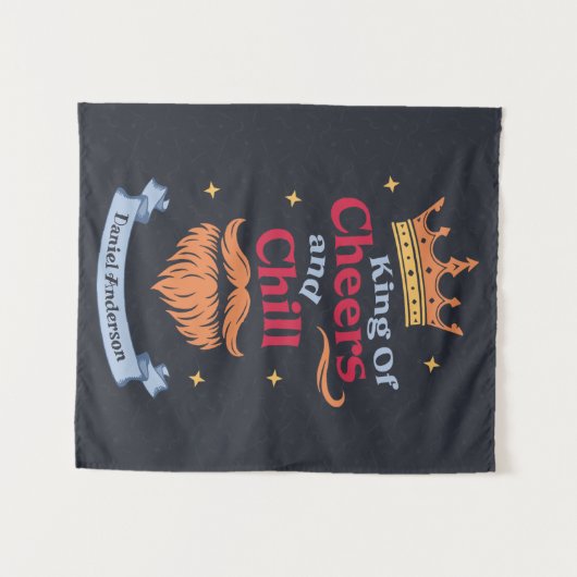 Trendmoderne, farbenfrohe Weihnachtskönig - Typogr Wandteppich (Vorderseite (Horizontal))