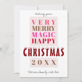 Trendmoderne große Typografie Weihnachtsgrüße Feiertagskarte