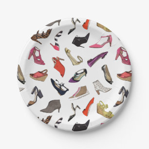 Trendmodische Schuhe Papier Teller