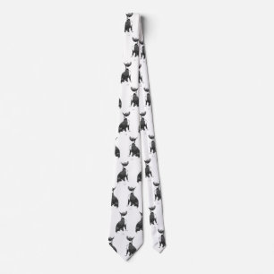 Trendmuster Schwarz-Weiß Pit Bull Hund Krawatte