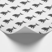 Trendmuster Schwarz-Weiß Pit Bull Hund Wrappi Geschenkpapier (Ecke)