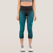 Trendname dunkel Aquamarin bis orange glatt Capri Leggings (Vorderseite)