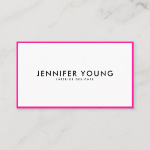 Trendneon pink minimalistisch modern beruflich visitenkarte