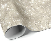 Trendneutral Beige Feine Creme Glittermuster Geschenkpapier (Rolleneckpunkt)