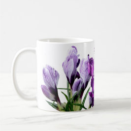 Trendniedliche moderne boho lila Crocus Blumenmum Kaffeetasse