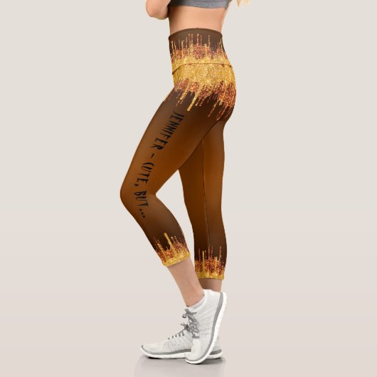 Trendorange Glasur, die Halloween-Thema tropft Capri Leggings (Links)