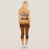 Trendorange Glasur, die Halloween-Thema tropft Capri Leggings (Rückseite)