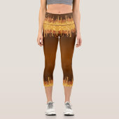 Trendorange Glasur, die Halloween-Thema tropft Capri Leggings (Vorderseite)