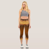 Trendorange Glasur, die Halloween-Thema tropft Capri Leggings (Vorderseite)