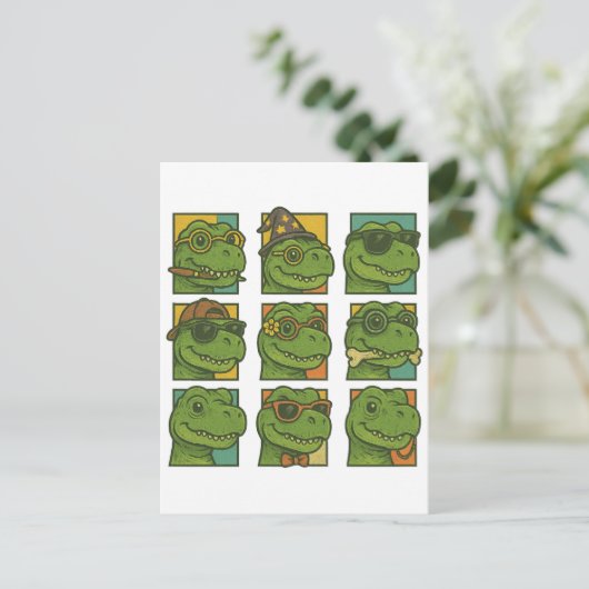 Trendosaurus Rex Postkarte (Stehend Vorderseite)