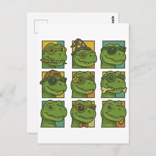 Trendosaurus Rex Postkarte (Vorne/Hinten)