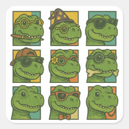 Trendosaurus Rex Quadratischer Aufkleber