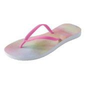 Trendpastellfarben Rosa Rosa Gelb Blau Grün Badesandalen (Schrägansicht)