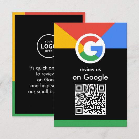 Trendprofessioneller Scan-to-Review-Google-QR-Code Begleitkarte (Vorne/Hinten)