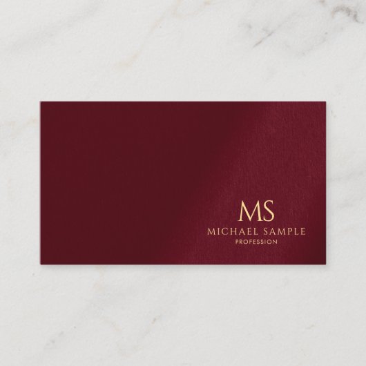 Trendprofessionelles elegantes goldenes Textmonogr Visitenkarte (Vorderseite)
