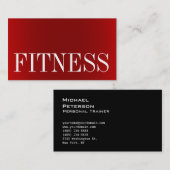 Trendred Black Fitness Sport Business Card Visitenkarte (Vorne/Hinten)