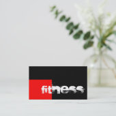 Trendred Black Fitness Sport Business Card Visitenkarte (Stehend Vorderseite)