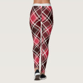 Trendred White Maroon Geometric Diamond Muster Leggings (Rückseite)