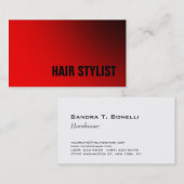 Trendred White Modern Hair Stylist Visitenkarte (Vorne/Hinten)