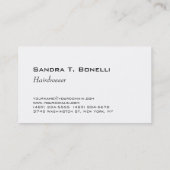 Trendred White Modern Hair Stylist Visitenkarte (Rückseite)