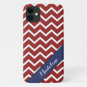 Trendred White Zickzack Blue Ribbon Case-Mate iPhone Hülle (Rückseite)