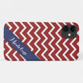 Trendred White Zickzack Blue Ribbon Case-Mate iPhone Hülle (Rückseite (Horizontal))