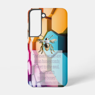 Trendreligiöser Regenbogen-Waben-Goldbiene Samsung Galaxy Hülle