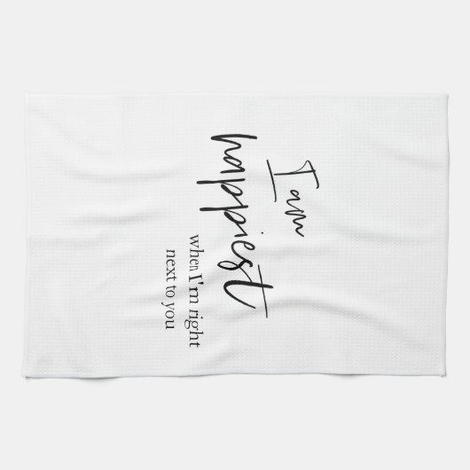 Trendromantisches Black Quote Geschenk Geschirrtuch (Horizontal)