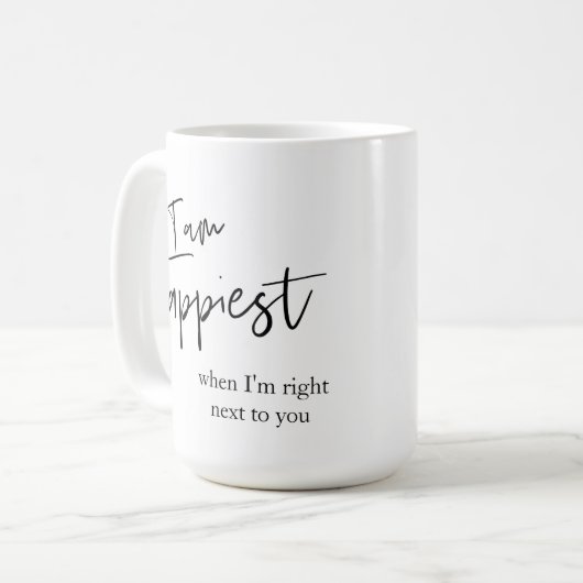 Trendromantisches Black Quote Geschenk Kaffeetasse (Vorderseite Links)
