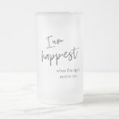 Trendromantisches Black Quote Geschenk Mattglas Bierglas (Mittel)