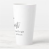 Trendromantisches Black Quote Geschenk Milchtasse (Vorderseite)