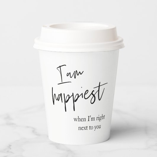 Trendromantisches Black Quote Geschenk Pappbecher (Rückseite)