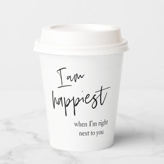 Trendromantisches Black Quote Geschenk Pappbecher (Vorderseite)