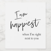 Trendromantisches Black Quote Geschenk Weinetikett (Einzelnes Label)